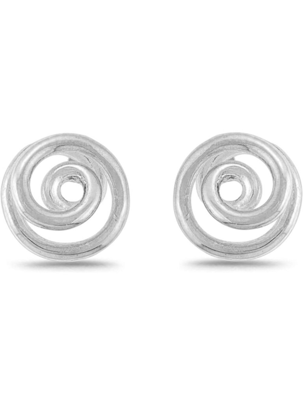 Sterling Silver Spiral Stud Earrings | Elegant Minimalist Jewelry for Everyday